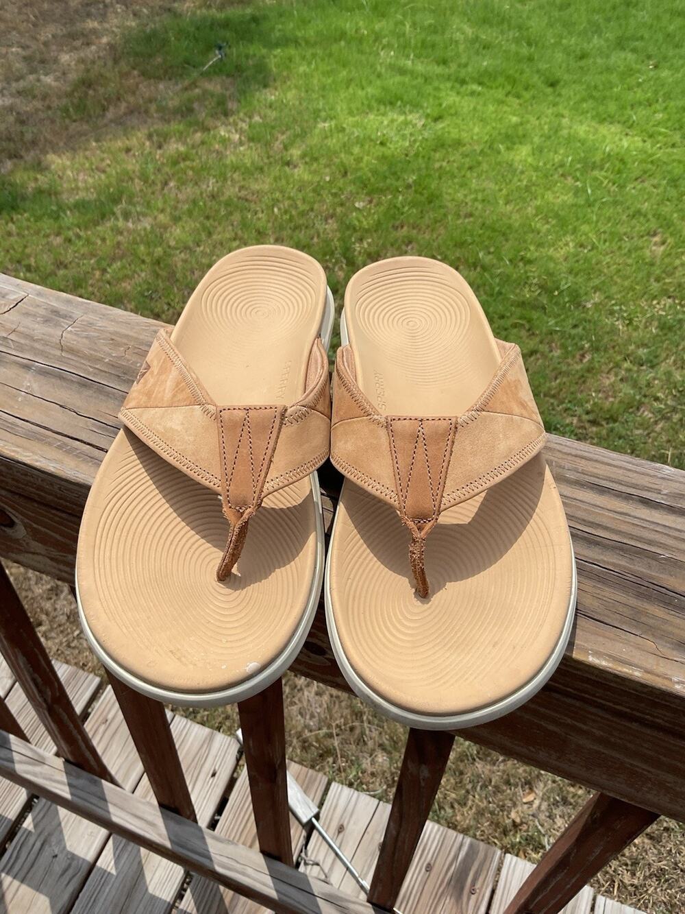 Sperry Men’s Beige Leather Top Sider Sandals #STS18868 Size 11M